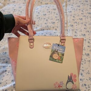 Pink and Cream Women's Bag